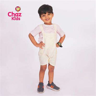 27605 Chaz Kids Baby Boys Dungarees Cream