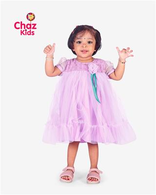 27192 Chaz Kids Baby Dress Partywear Frock Lavender Mist