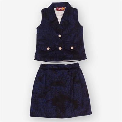 26127 Chaz Kids Girls Suit Dark Blue