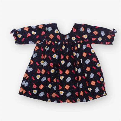 27668 Chaz Kids Baby Dress Cotton Frock Dark Blue Brushed Cotton