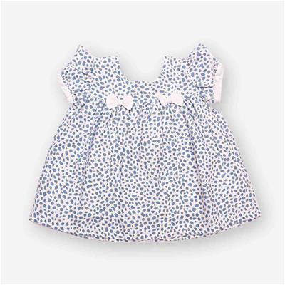 27670 Chaz Kids Baby Dress Cotton Frock Blue Giraffe Print on white