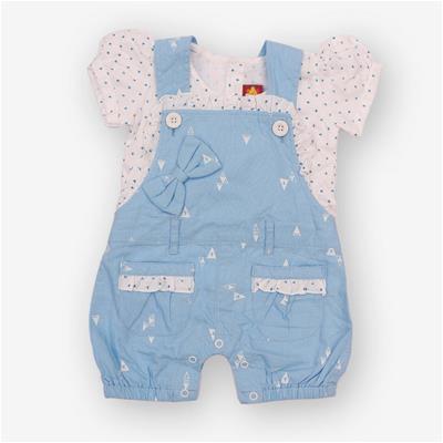 27537 Chaz Kids Baby Girls Dungarees Sky Blue