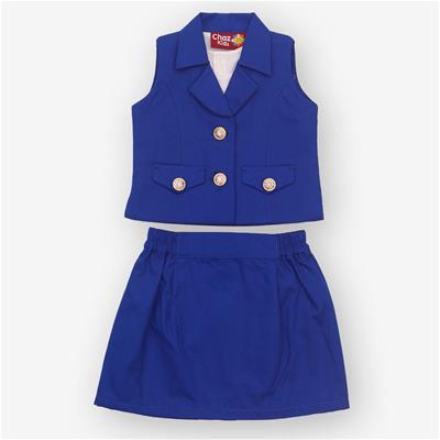 26816 Chaz Kids Girls Suit Royal Blue